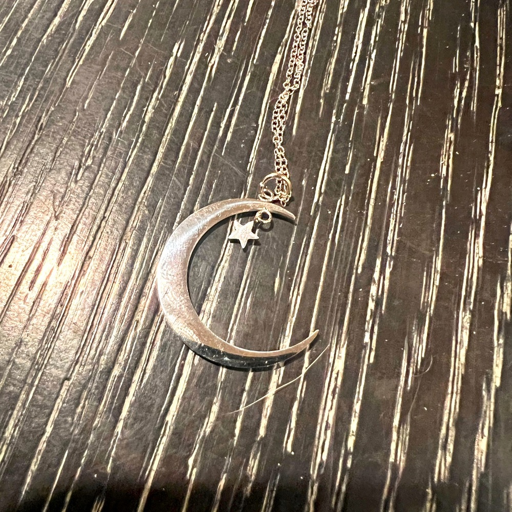 Sterling Silver Moon & Star Necklace